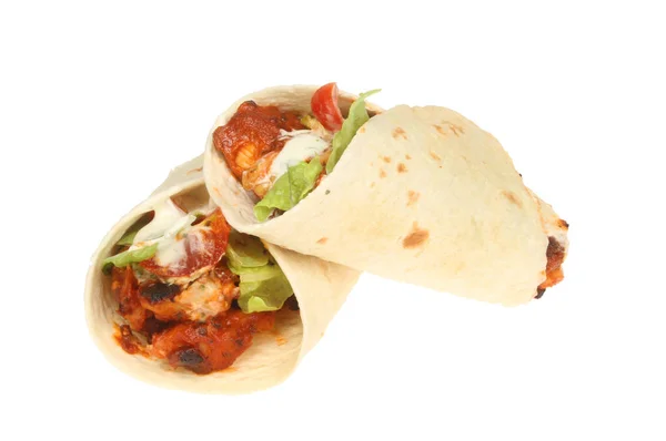 Zwei fajita wraps — Stockfoto