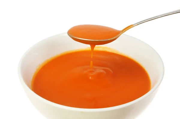 Sopa de tomate close-up — Fotografia de Stock