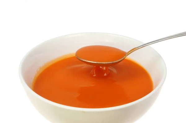 Sopa de tomate em uma tigela — Fotografia de Stock