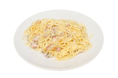 Carbonara soslu spagetti.