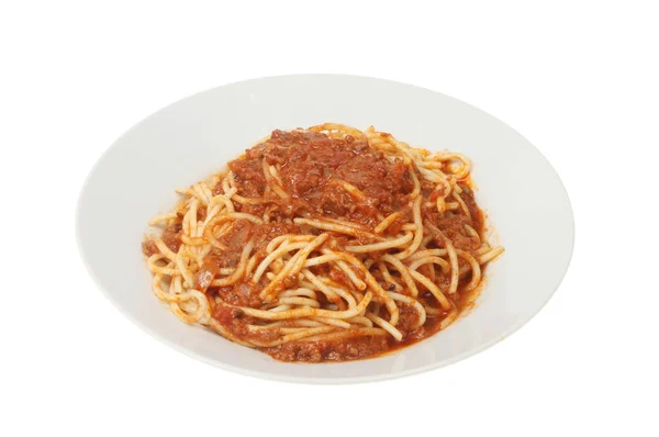 Spaghetti bolognese in een kom — Stockfoto