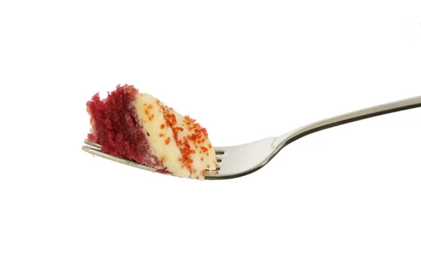 Piece of cake on a fork — Stock Photo, Image