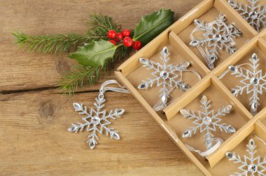 Noel dekorasyonları ahşap üzerine