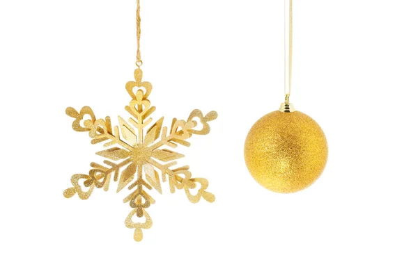 Snowflake and bauble — Stock Photo, Image