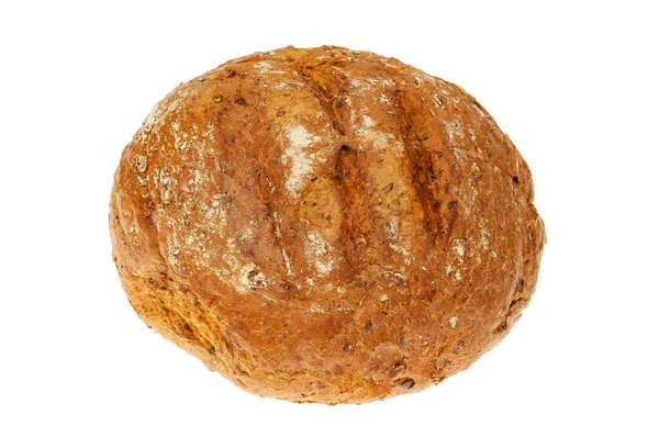从白色中分离出来的多种子褐色棒状面包 — 图库照片