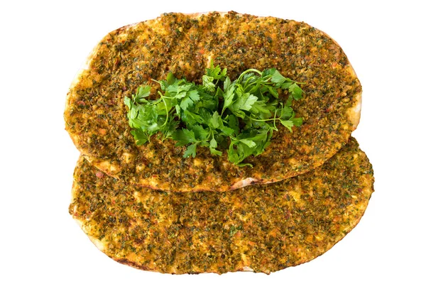 Traditional Turkish Food Lahmacun Also Known Turkish Pizza — Stock Photo, Image