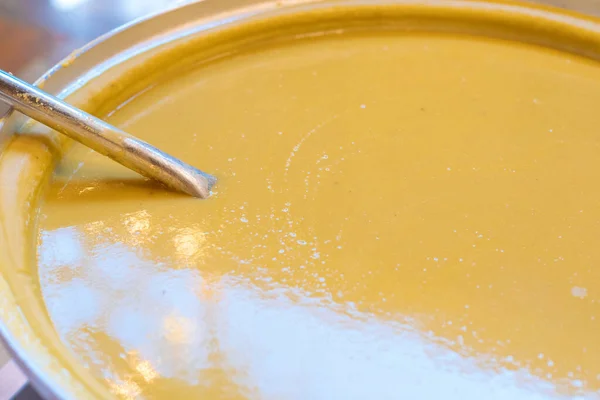 Creamy vegetable Lentil Soup in the boiler. This is traditional turkish cuisine soup as known Mercimek Corbasi — Stock Image Creamy Vegetable Lentil Soup Boiler Traditional Turkish Cuisine Soup Known Stock Photo