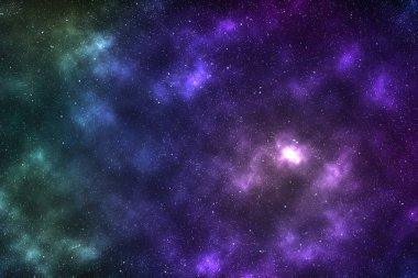 Nebula ve yıldızlı soyut uzay arkaplanı, gece gökyüzü ve Samanyolu. Yıldızlı Starfield Galaksisi.