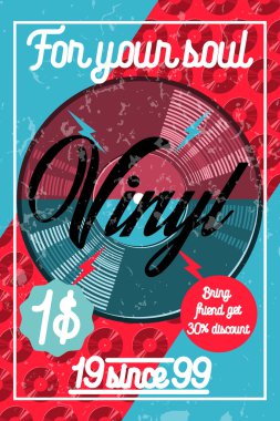 Renk vintage müzik dükkanı poster