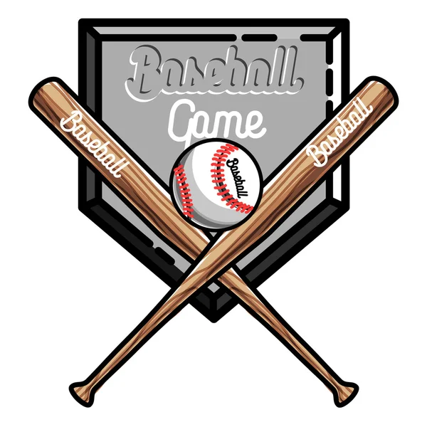 Farbe Vintage Baseball Emblem — Stockvektor