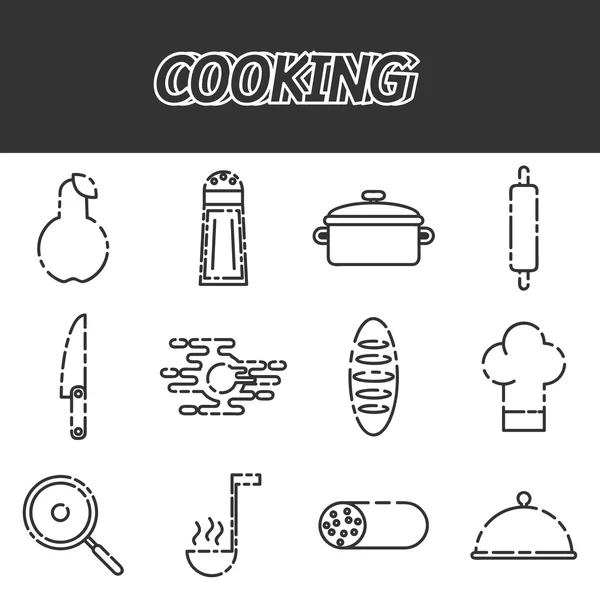 Conjunto de iconos de cocina — Archivo Imágenes Vectoriales