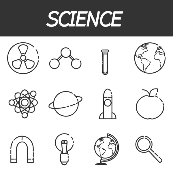 Soubor ikony věda — Stockový vektor
