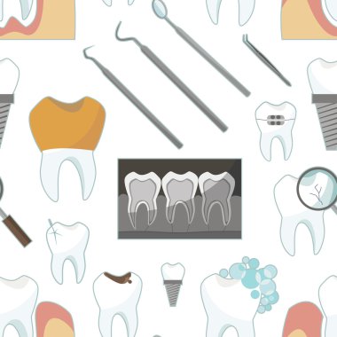 Diş diş simgeler desen