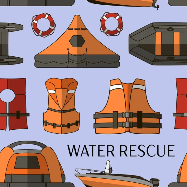 Padrão conjunto de resgate de água —  Vetores de Stock