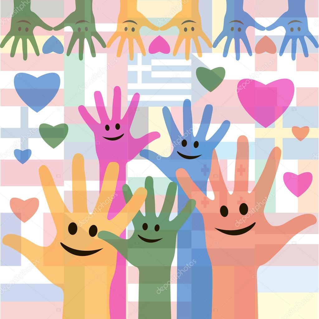 Happy Friendship day vector typographic colorful design. Usable as friendship day greeting cards, posters. Best friends forever.