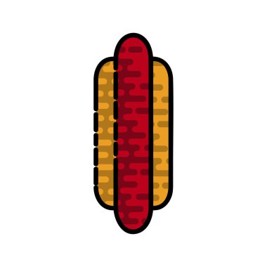 Sosisli sandviç düz simgesi