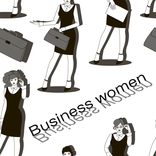 Mulheres de negócios definir padrão — Vetor de Stock