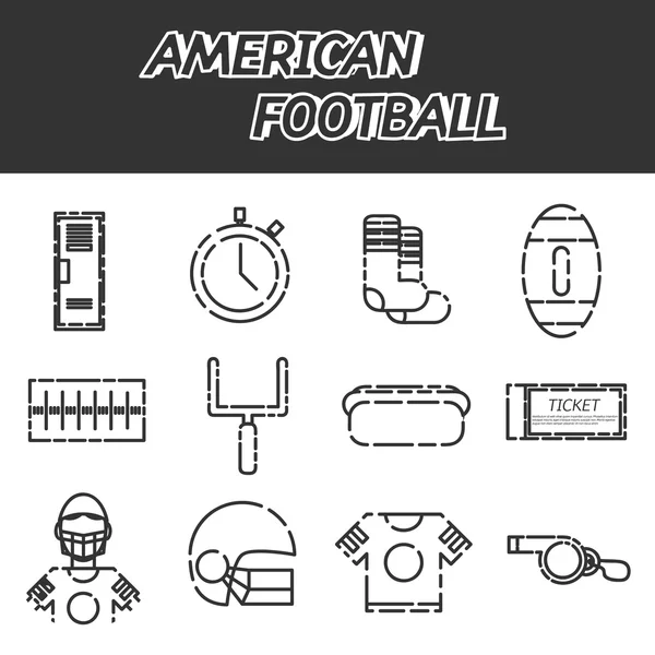 SET D'ICON DE FOOTBALL AMÉRICAIN — Image vectorielle