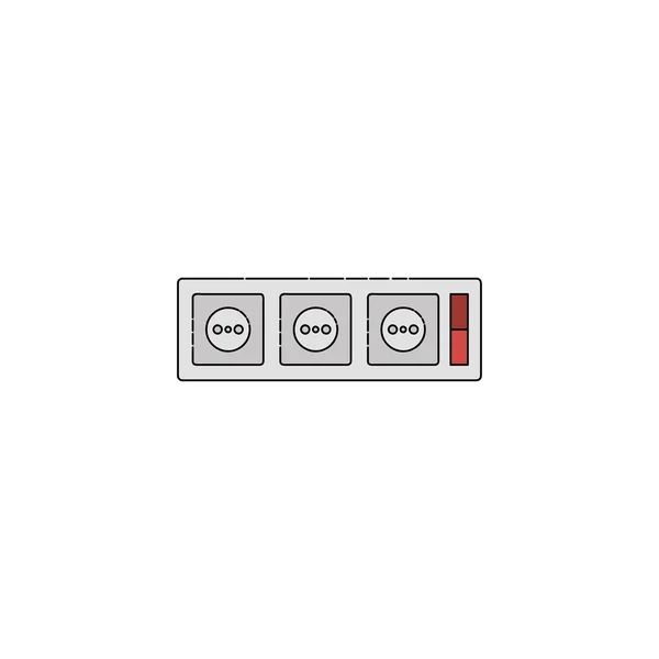 Icono plano de electricidad. Zócalos — Vector de stock