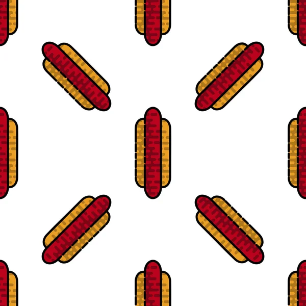 Hot Dog flaches Muster — Stockvektor
