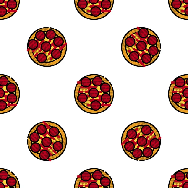 Pizza flat pattern — Stock Vector