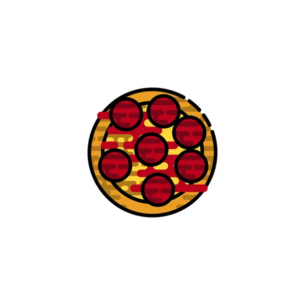 Pizza Apartamento Icono. — Archivo Imágenes Vectoriales