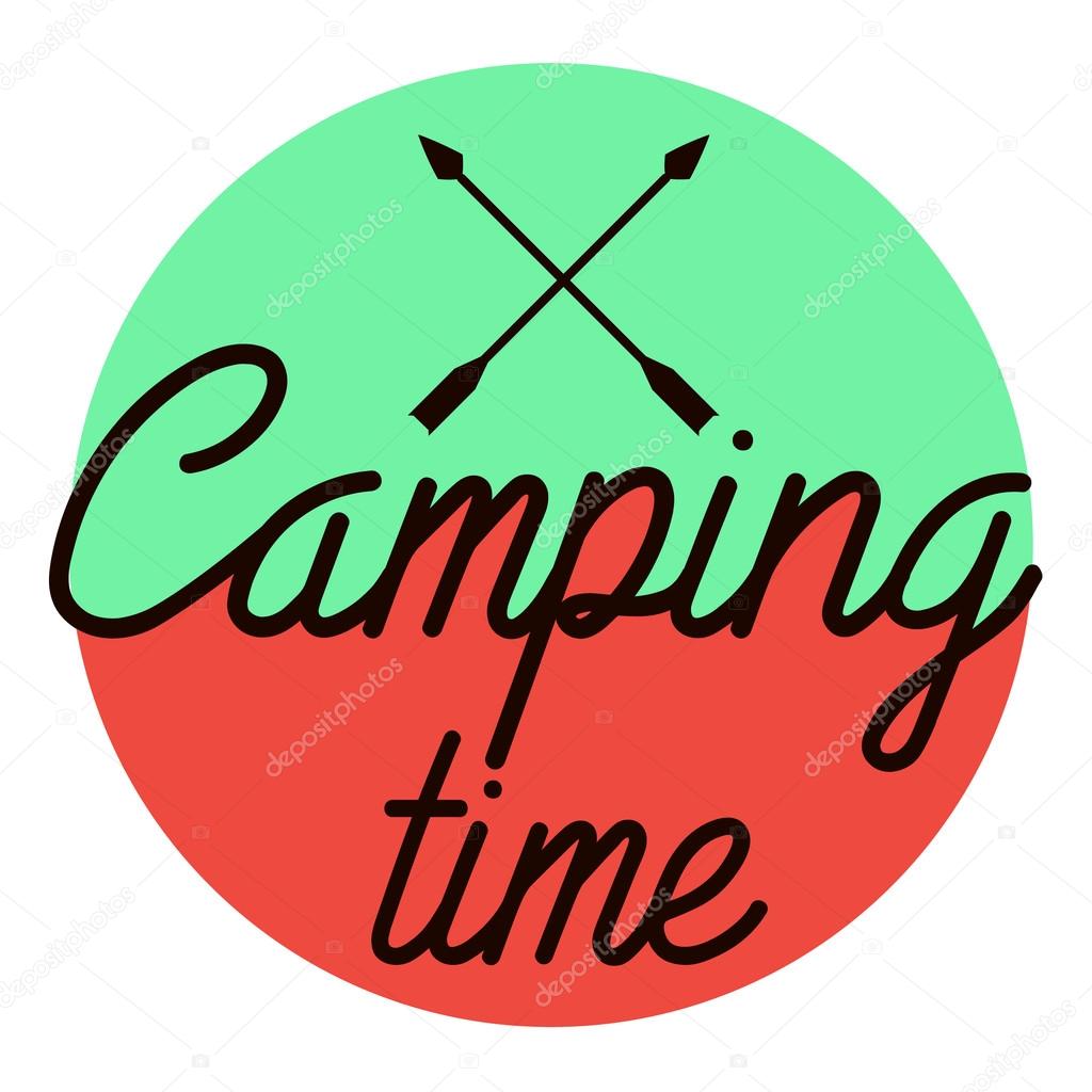 Camping Label. Vintage camp explorer badge. Outdoor adventure logo design. Wilderness emblem and stamp. Vector.