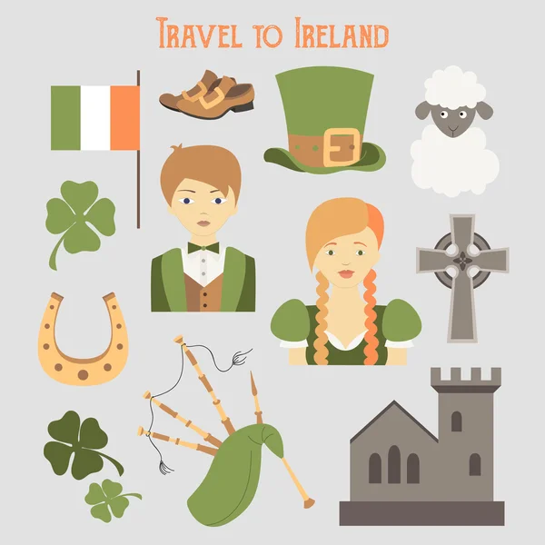Viajar a Irlanda — Archivo Imágenes Vectoriales