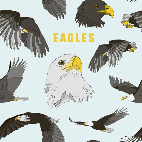 Sada vzorku eagles — Stockový vektor