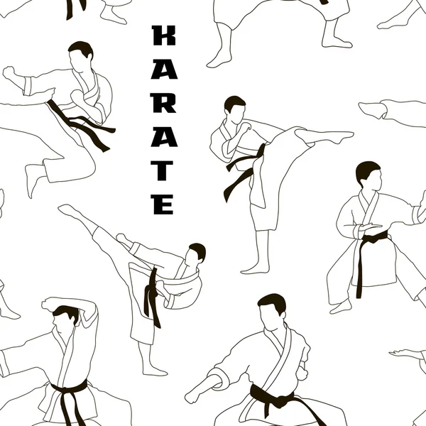 Karate set pattern — Stock Vector