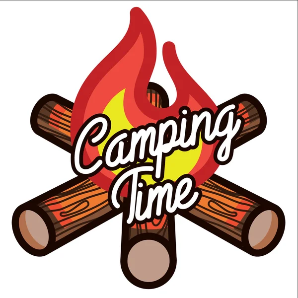 Color vintage Camping emblema — Vector de stock
