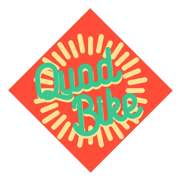 Color vintage quad emblema de la bicicleta — Vector de stock