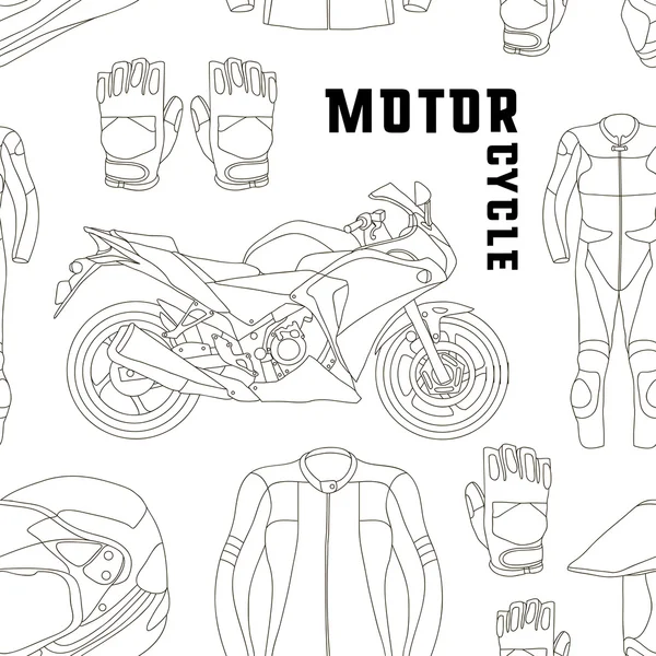 Ensemble vectoriel d'accessoires de moto modèle — Image vectorielle