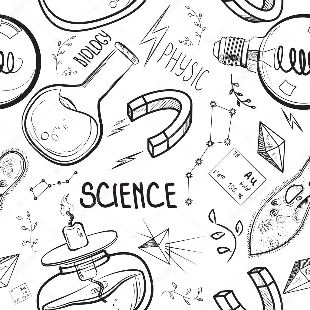 Hand drawn science set