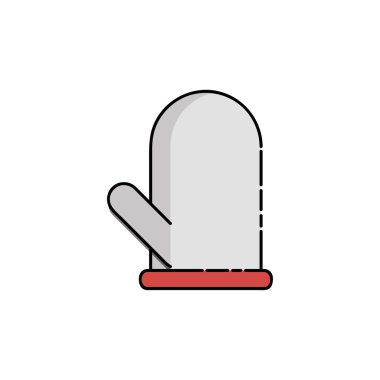 Mutfak düz simgesi. Sıcak eldiven