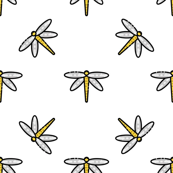Insekter platt ikoner mönster — Stock vektor