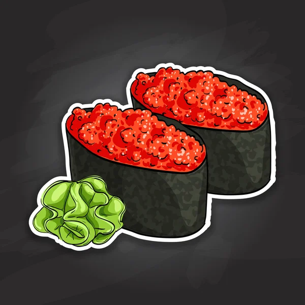 Rojo de gunkan Tobiko — Vector de stock