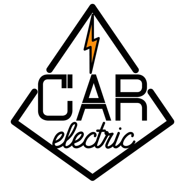 Renk eski model elektrikli araba amblemi — Stok Vektör