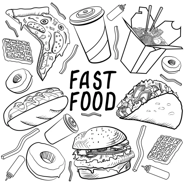 Set fast food — Vettoriale Stock