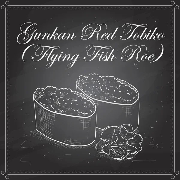 Gunkan Red Tobiko — Stock Vector