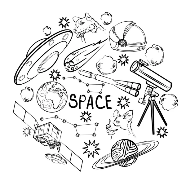 Set of space elements — Stock Vector
