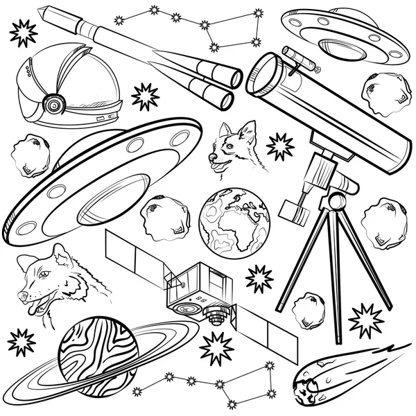 Set of space elements — Stock Vector