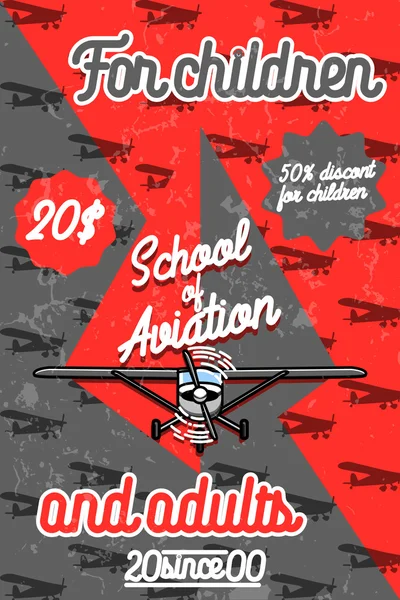 Kleur vintage luchtvaart poster — Stockvector