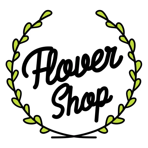 Color emblema de la tienda de flores vintage — Archivo Imágenes Vectoriales