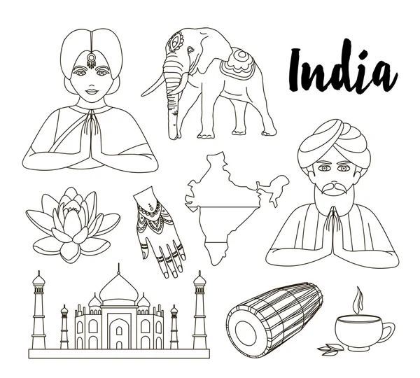 India Icon set — Stockvector