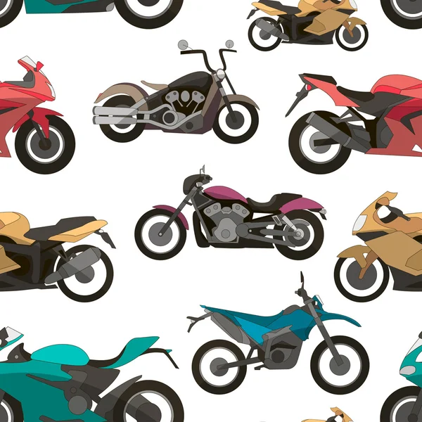 Motorcycle Icons set pattern — ストックベクタ
