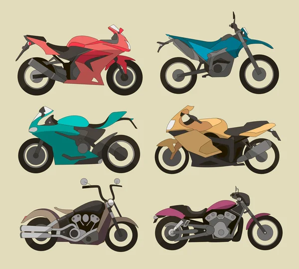 Conjunto de iconos de motocicleta — Vector de stock