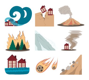 doğal afet Icon set