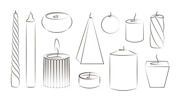 Candles icon set — Stock Vector