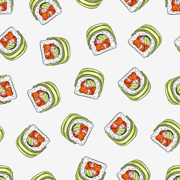 Patrón sin costura de sushi — Archivo Imágenes Vectoriales